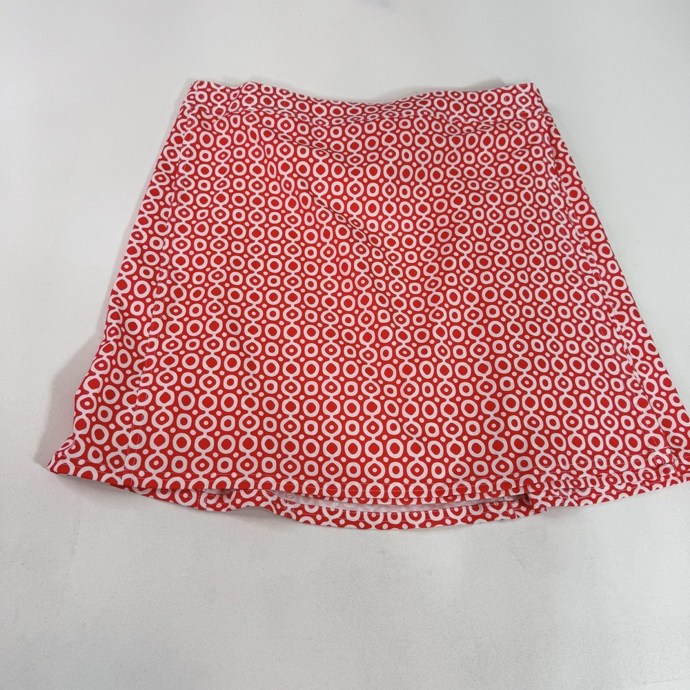 RipSkirt Womens Large Red White Geometric Print Stretch Hawaiian Activewear